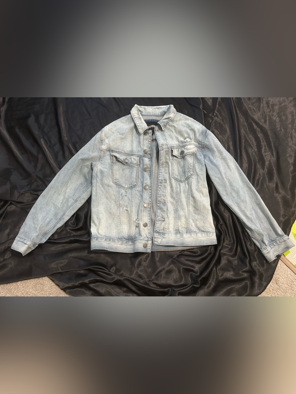 Express Light Wash Denim Jacket - Pale Blue Trucker